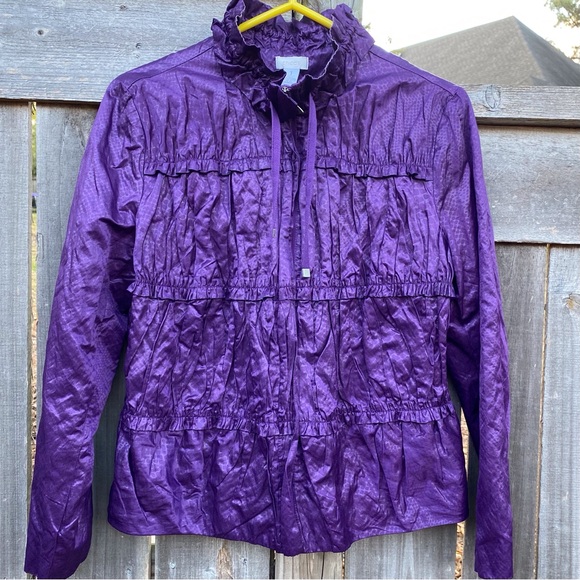 Purple Jacket with Ruffle Collar - Picture 1 of 6
